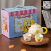 Limei Ceramic SpongeBob SquarePants co-branded officially authorized cup and kettle set New high appearance level, cute style for home use Application Scenario